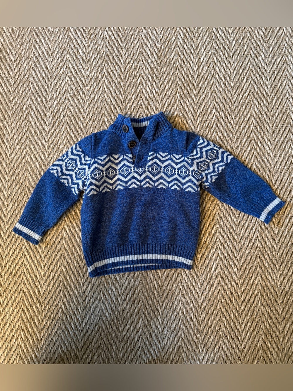 OshKosh B'gosh Blue and White Knit Sweater